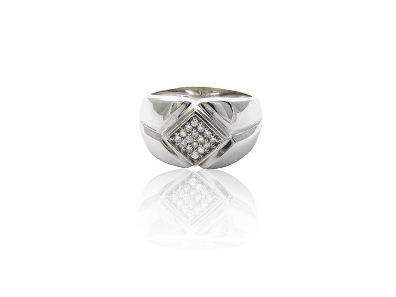 Anello in Oro Bianco 585/1000 con Diamanti