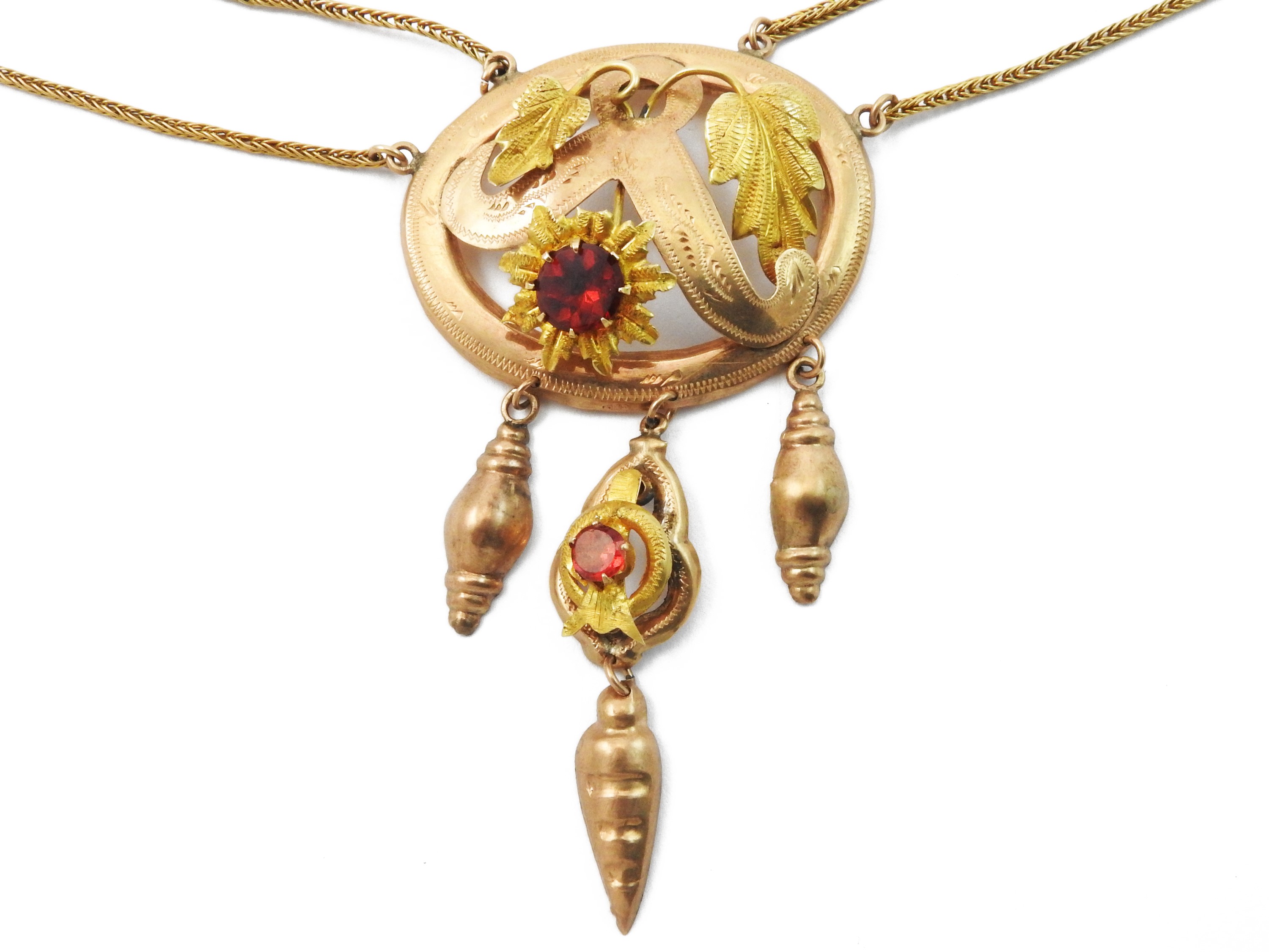Collana Borbonica in Oro a Basso Titolo con Paste Vitree