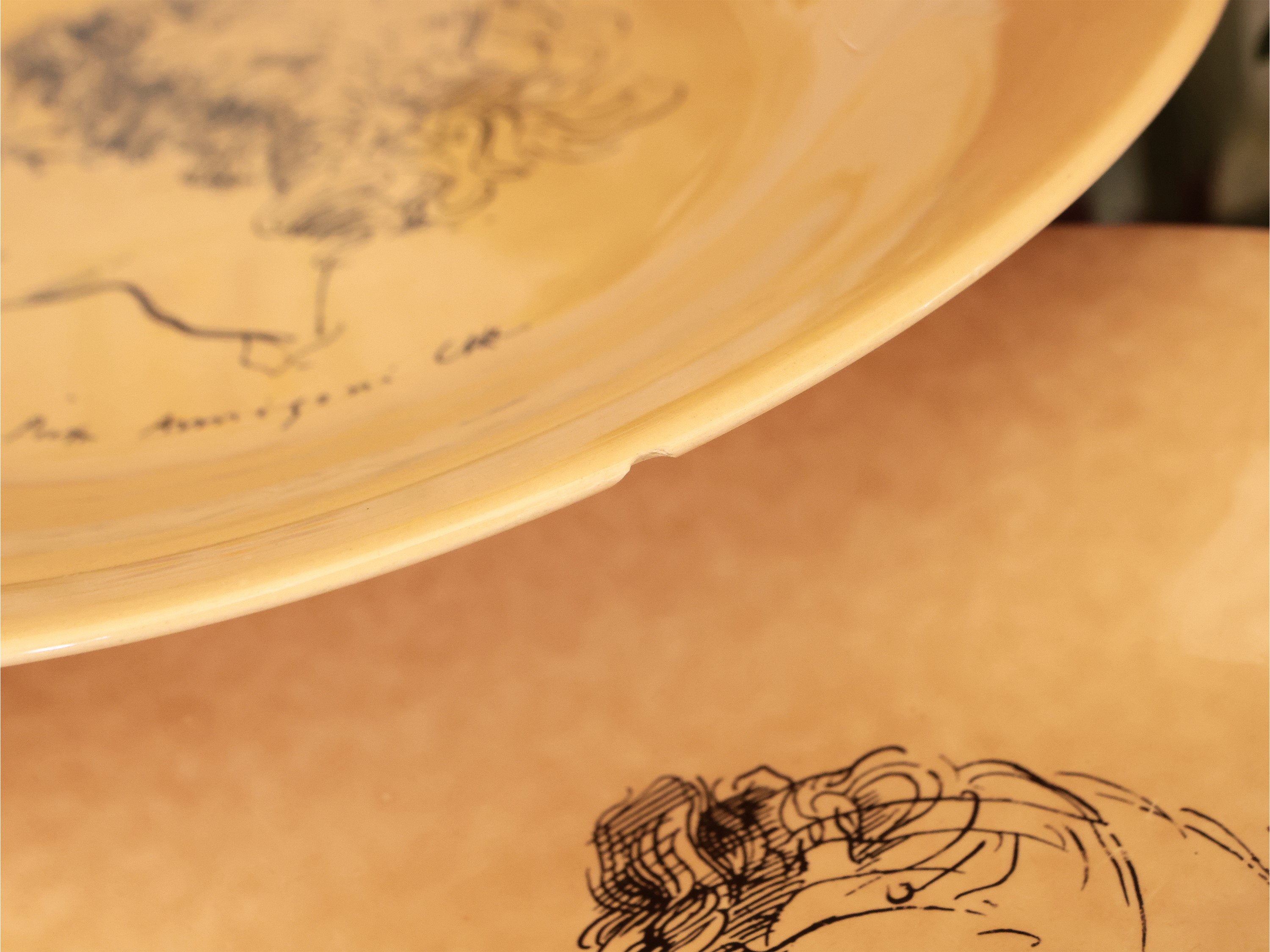Pietro Annigoni - Serie di Dodici Piatti Decorativi in Ceramica Ocra