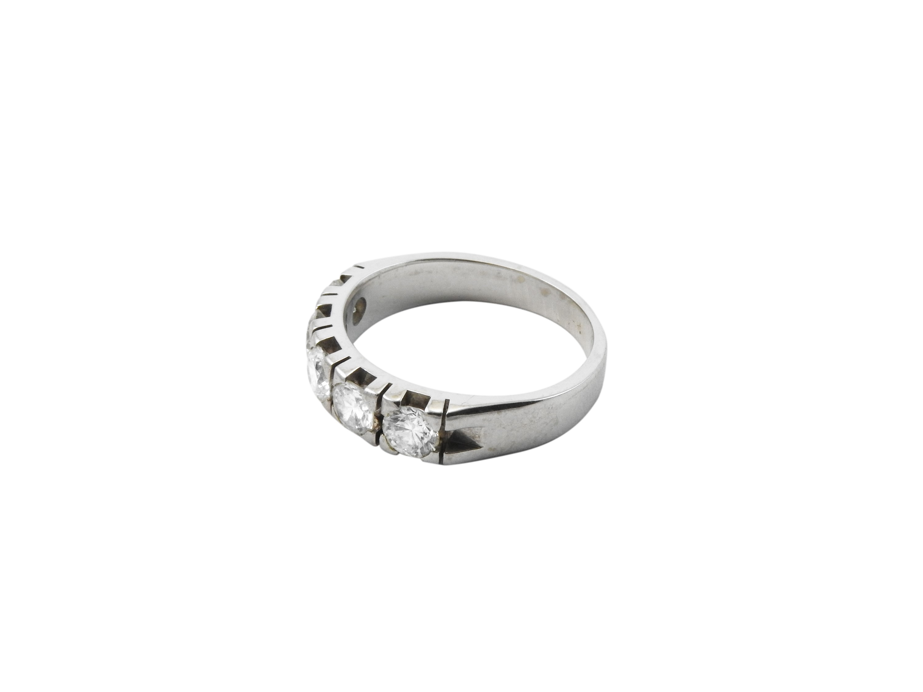 Anello Rivière in Oro Bianco con Diamanti