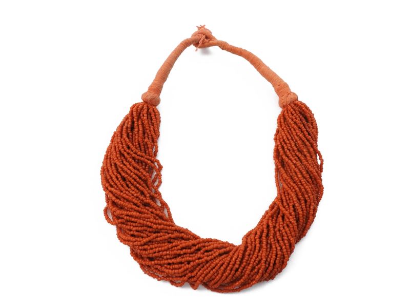 Collana Multifilo di Corallo Rosso Arancio
