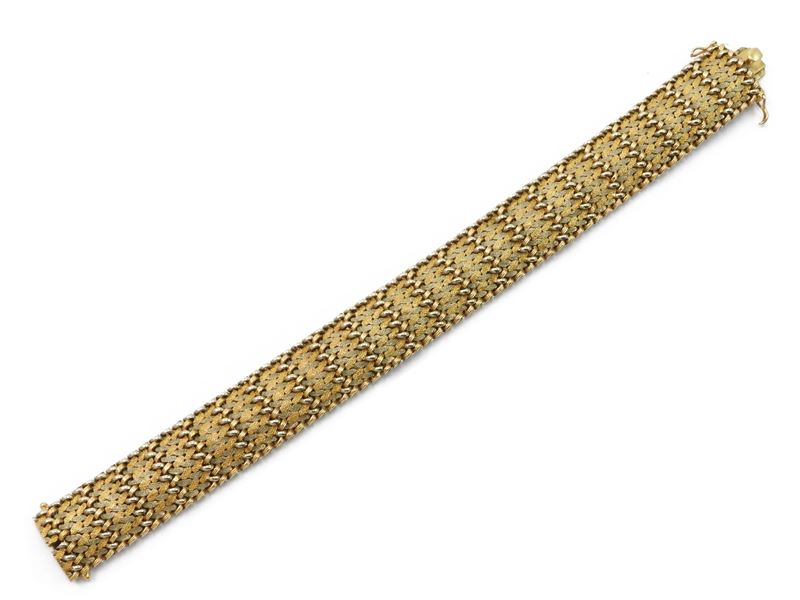 Bracciale Intercciato Micheletto in Oro Giallo e Bianco