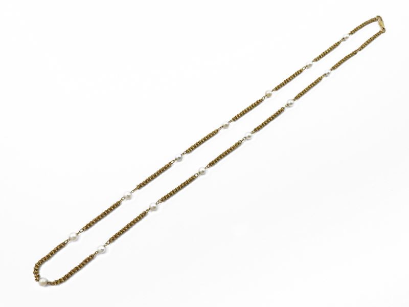 Collana in Oro Giallo e Perle Coltivate