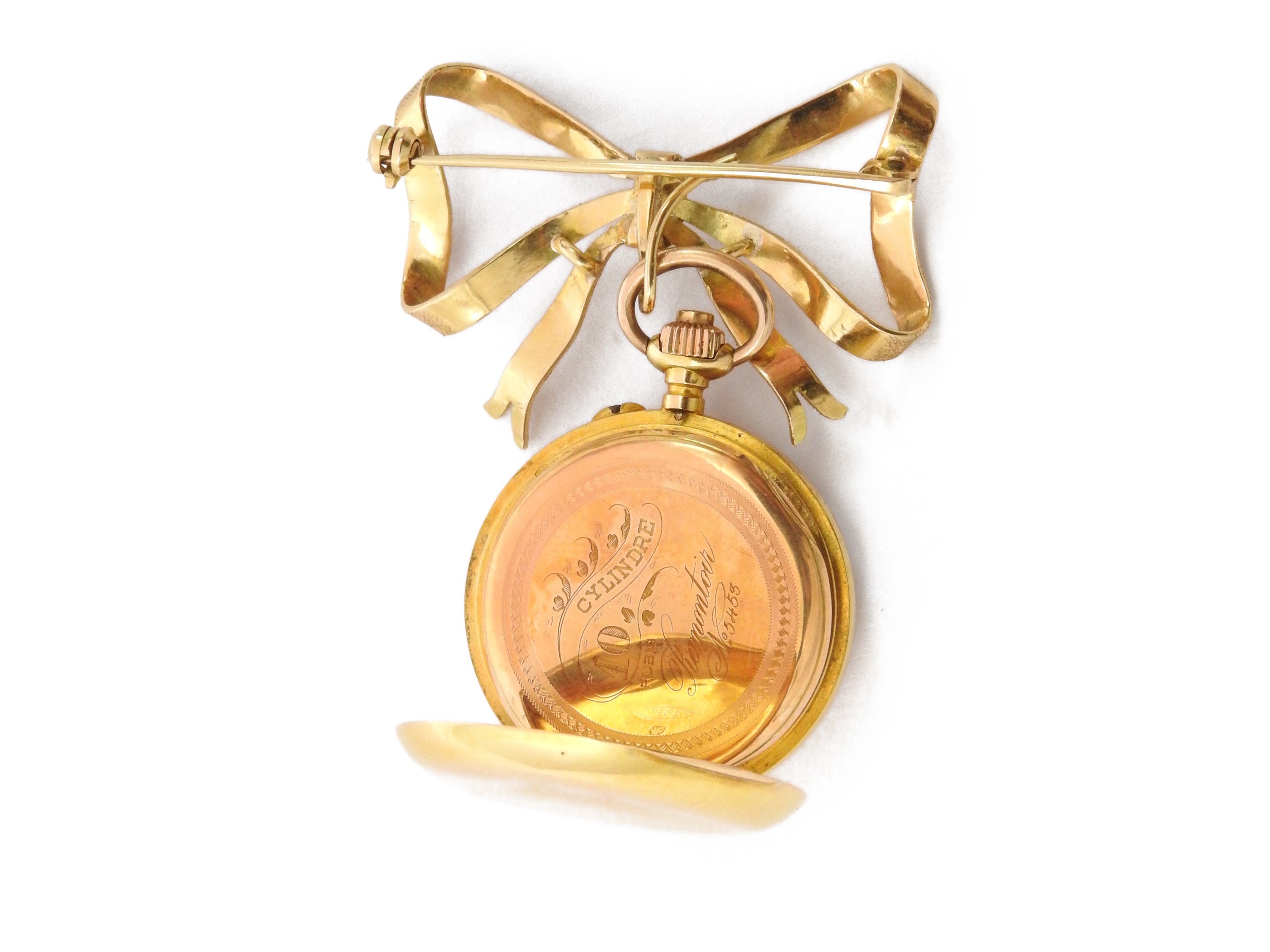 Spilla Orologio in Oro Giallo