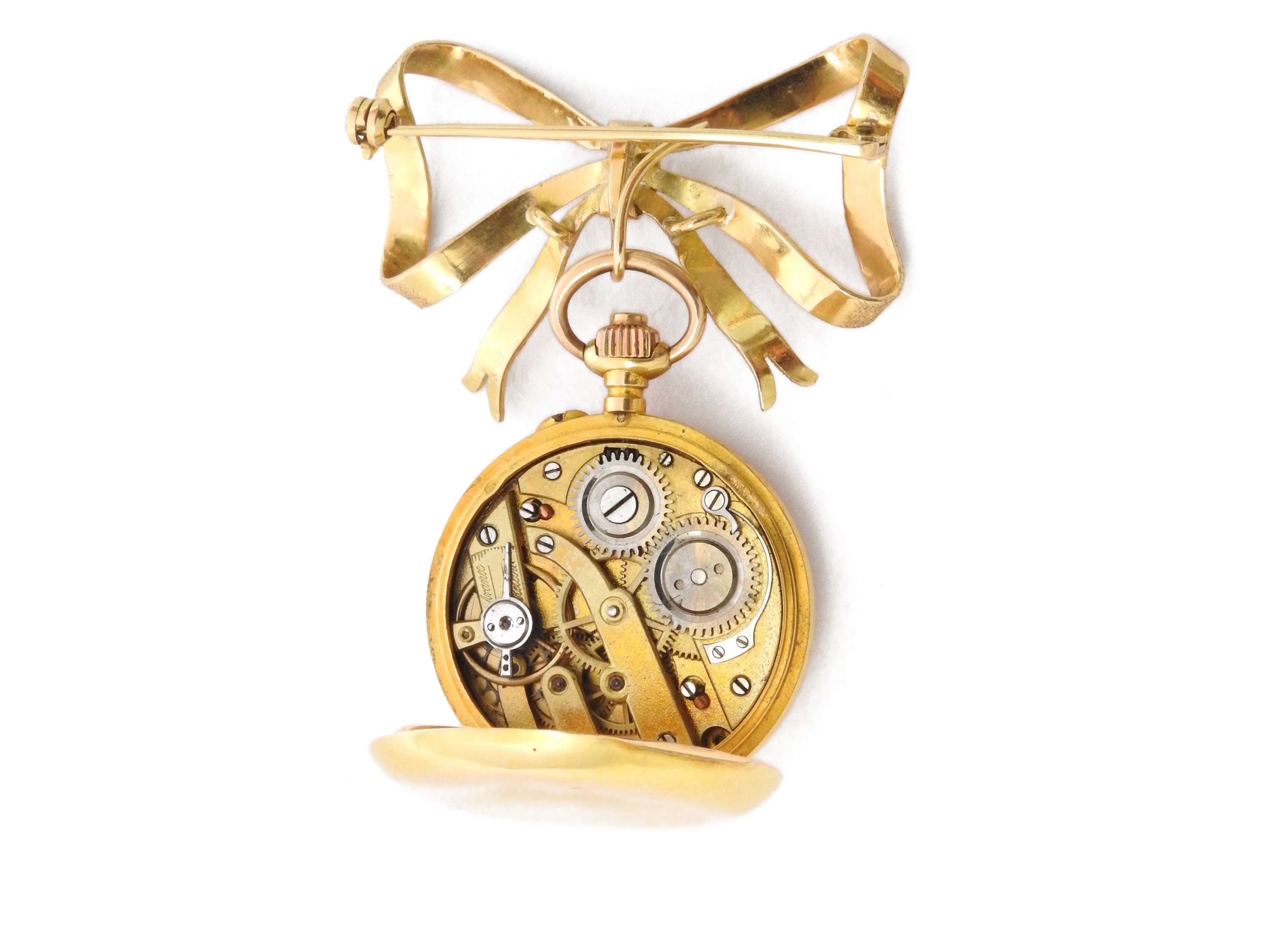 Spilla Orologio in Oro Giallo