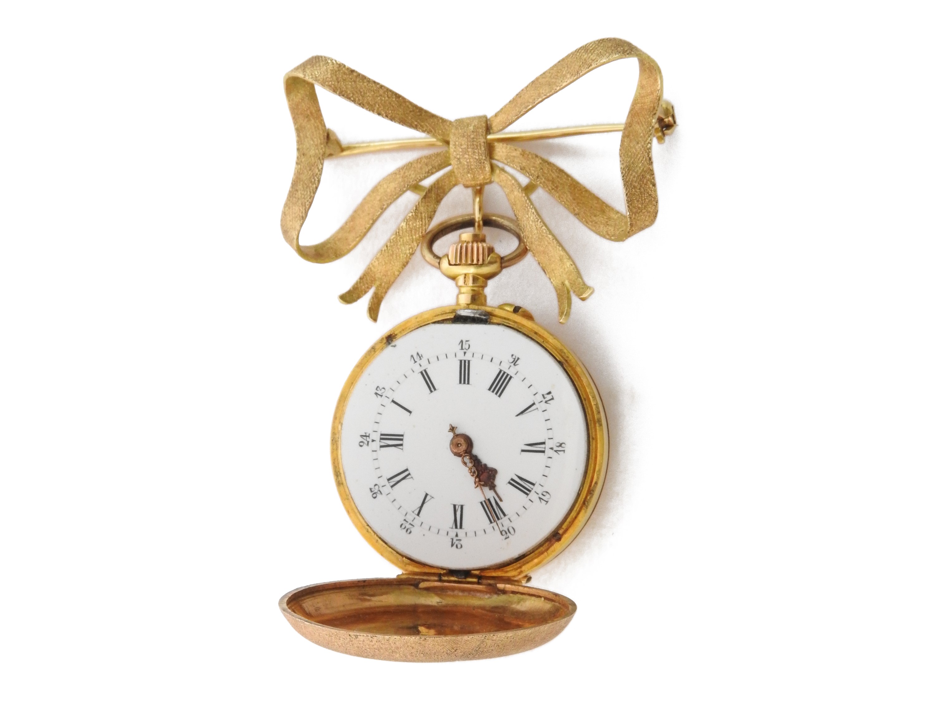 Spilla Orologio in Oro Giallo