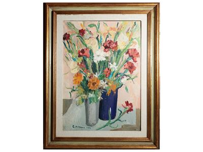 Fiori, olio su tela, 1975