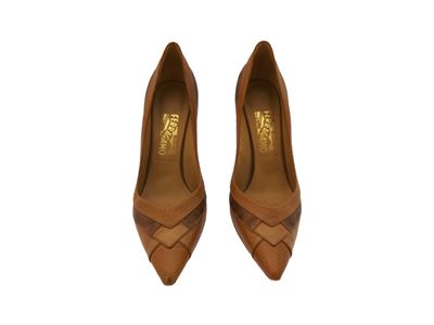Salvatore Ferragamo, Décolleté in Pelle Marrone