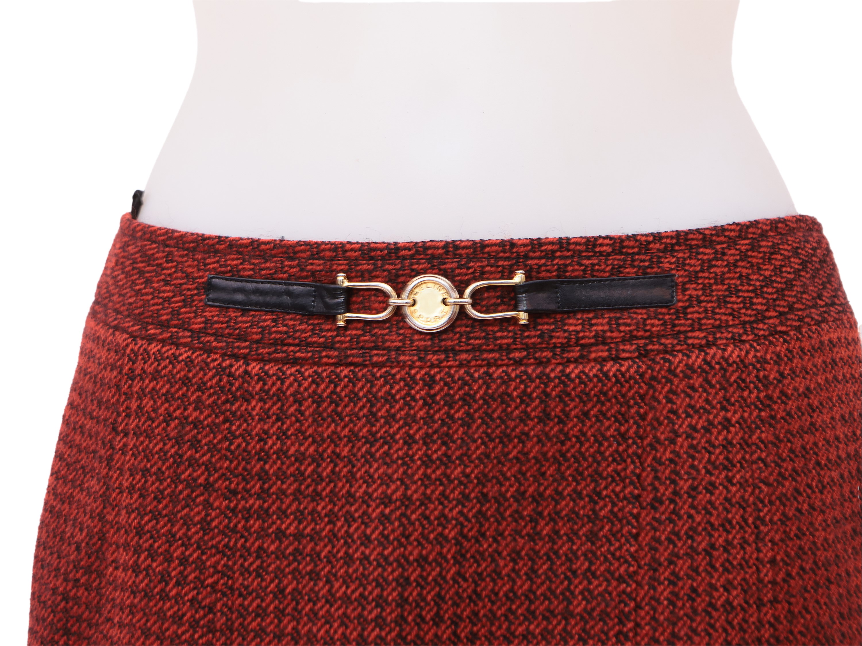 Celine, Tailleur in Lana Rosso e Nero