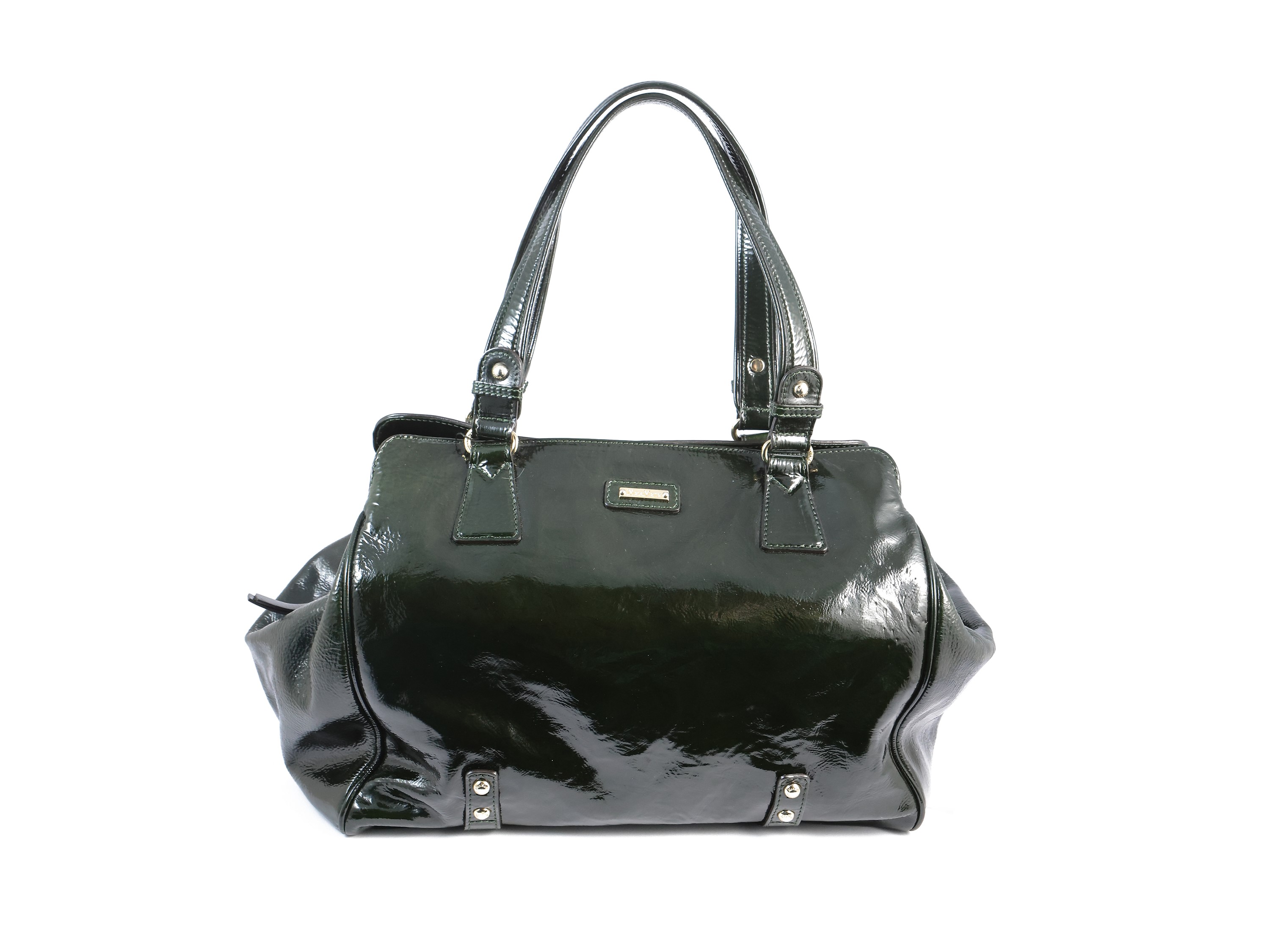 Max Mara, Borsa a Spalla in Vernice Verde