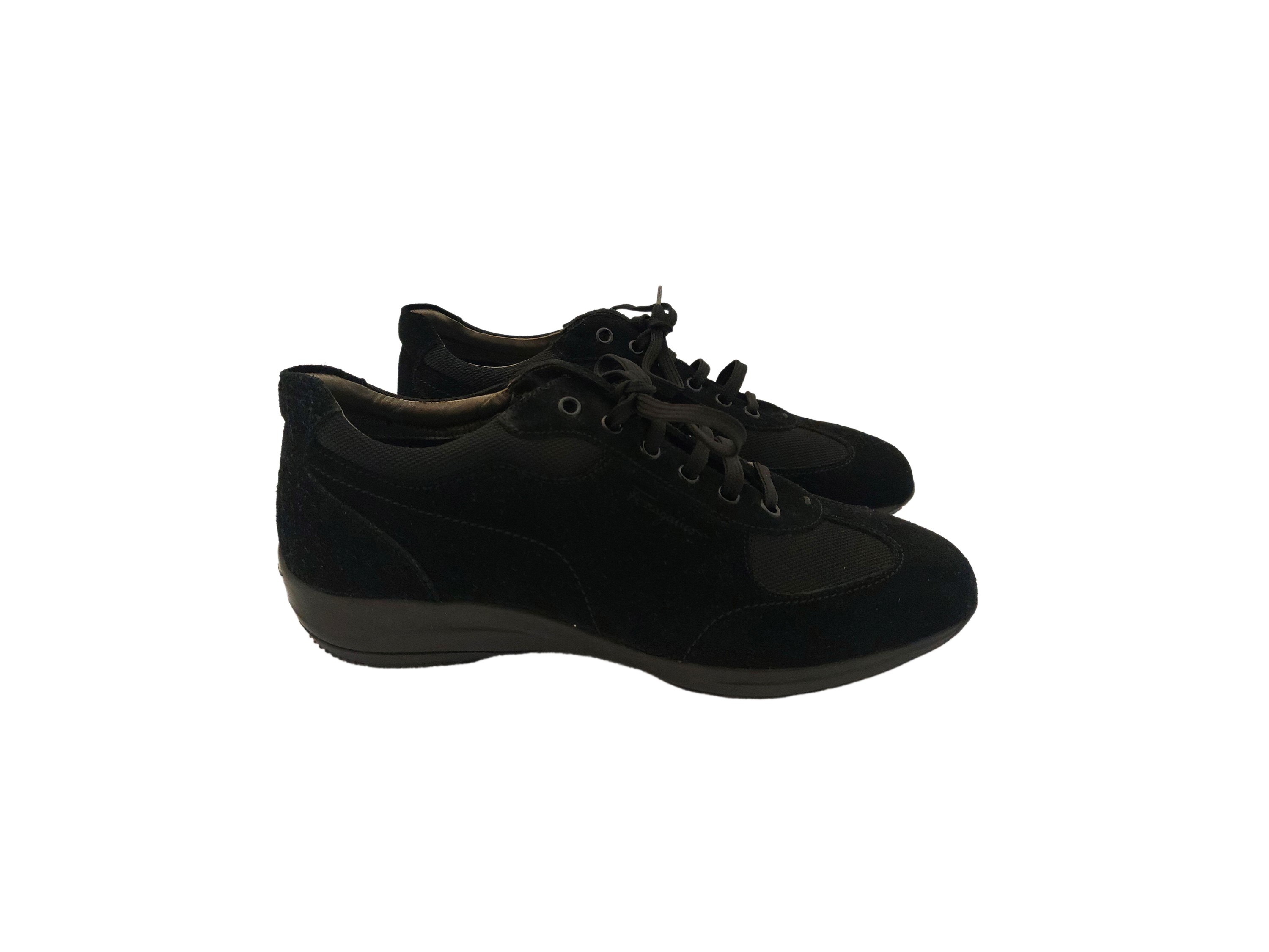 Salvatore Ferragamo, Sneaker in Suede Nere