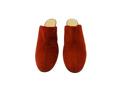 Salvatore Ferragamo, Sabot in Suede Rossi