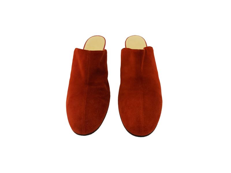 Salvatore Ferragamo, Sabot in Suede Rossi