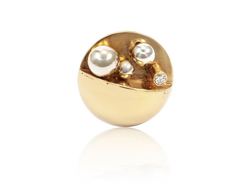 Alberto Giorgi - 'arte Cinetica. Opera 688' 1970-1975 Anello in Oro Giallo con Diamante