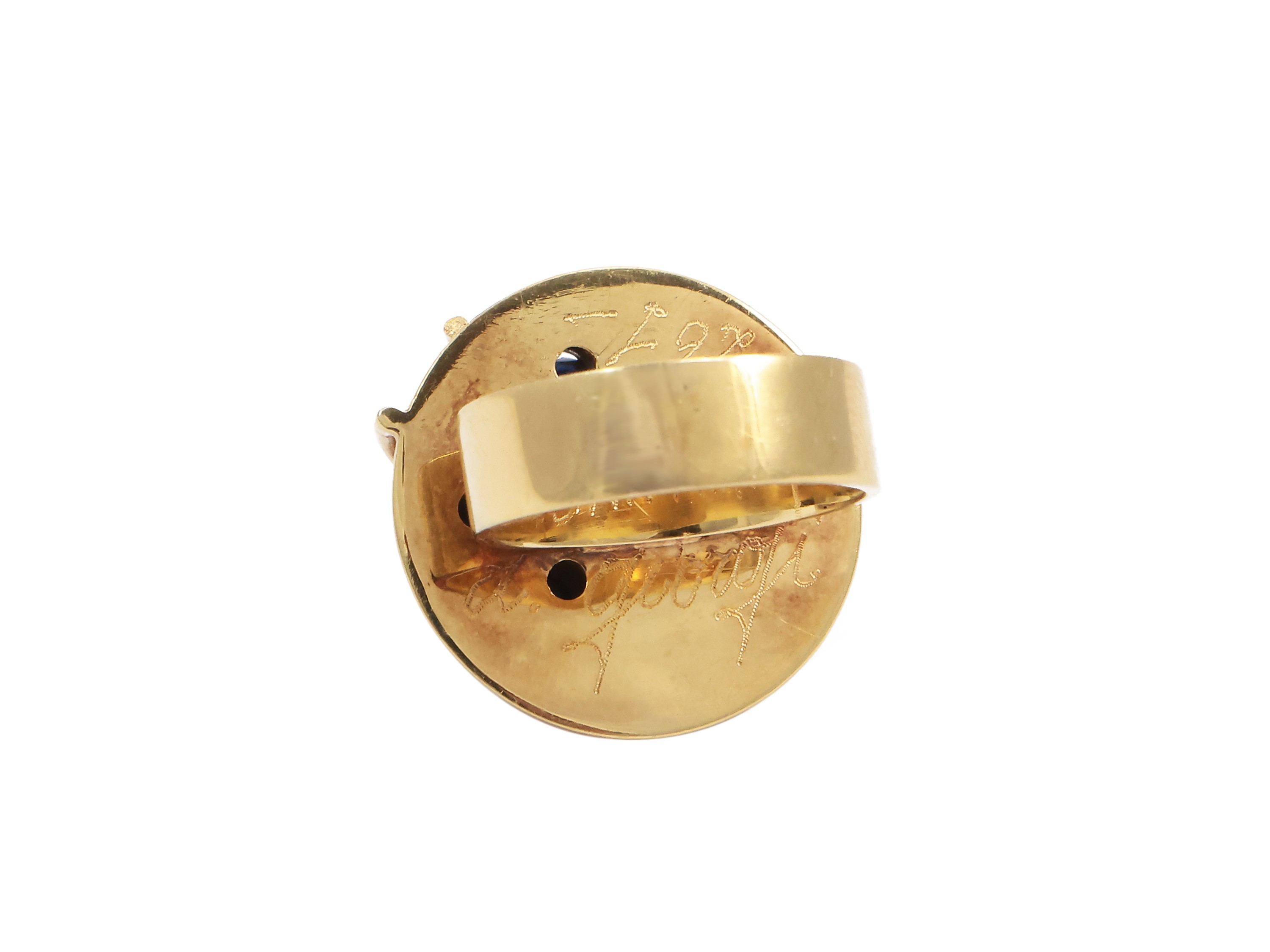 Alberto Giorgi - 'arte Cinetica. Opera 261' 1970-1975 Anello in Oro Giallo e Diamante e Zaffiri