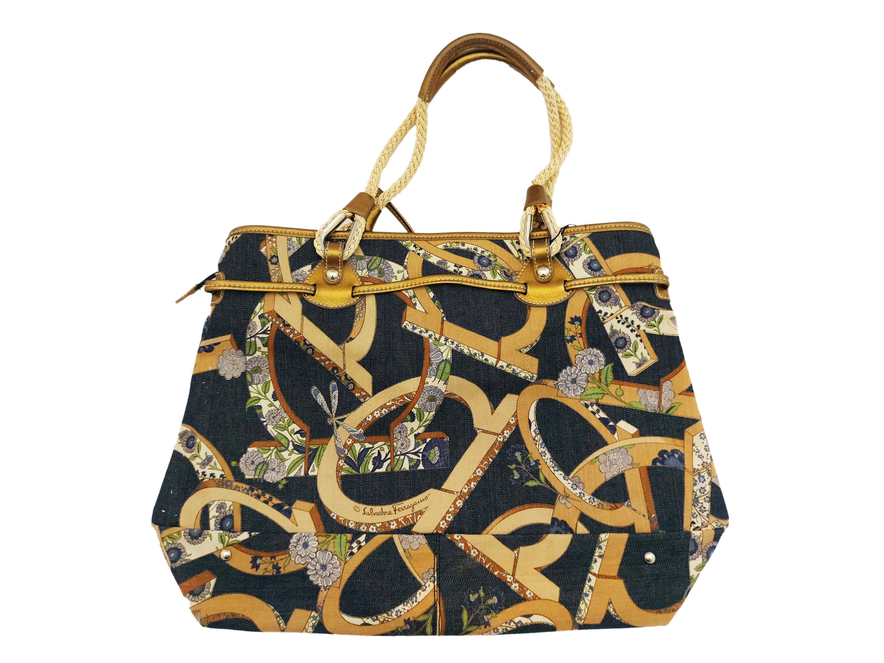 Salvatore Ferragamo, Borsa a Spalla in Jeans