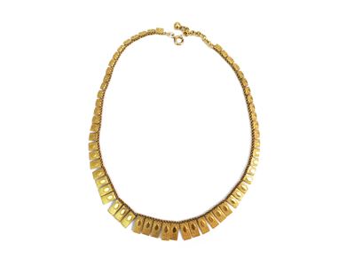 Collana in Metallo Giallo in Stile Etrusco