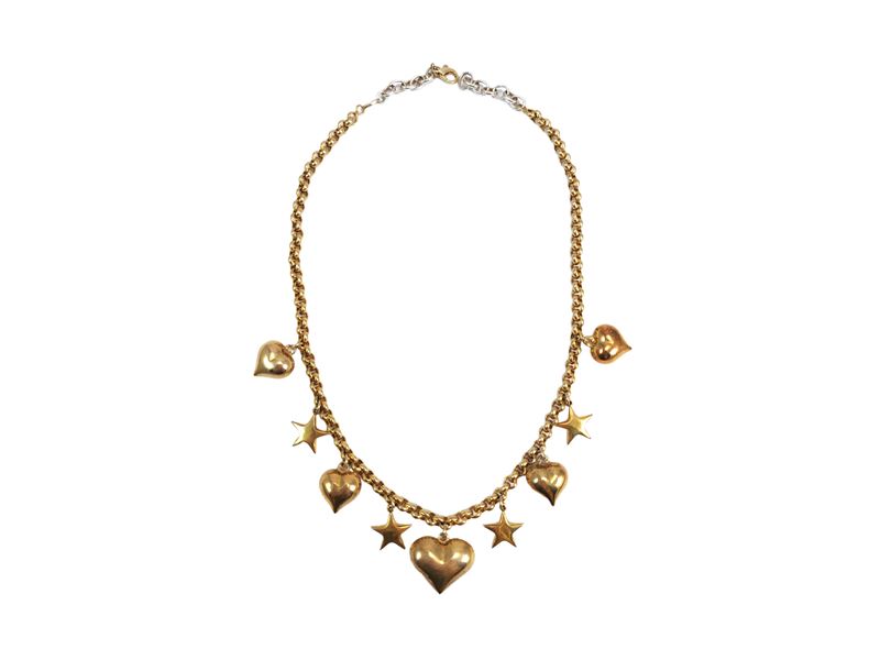 Collana in Argento Dorato con Charms