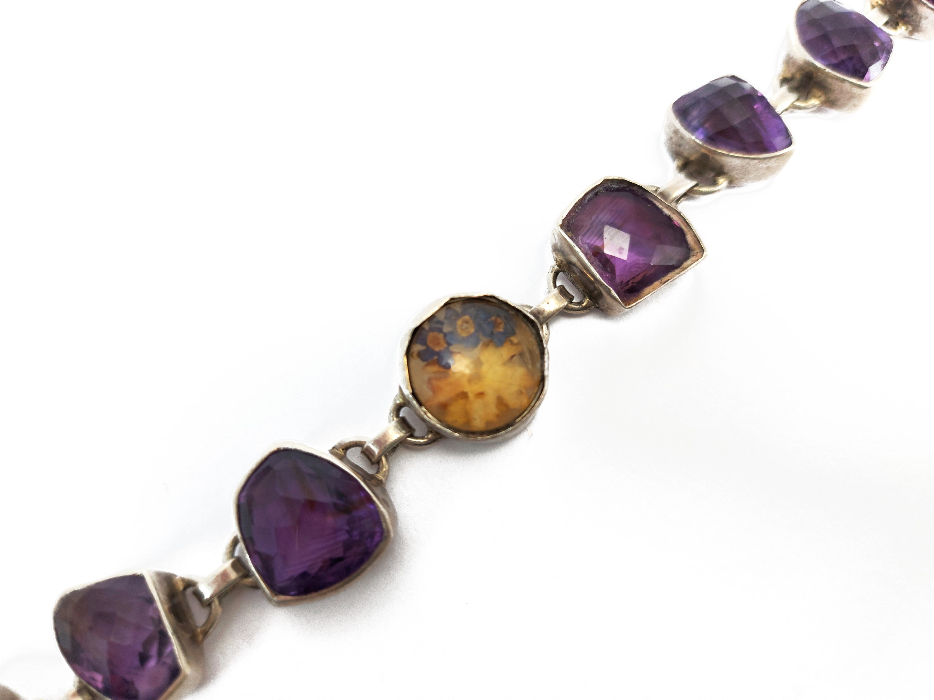 Bracciale e pendente in argento con ametiste