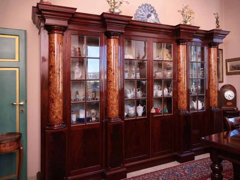 Libreria Architettonica in Mogano ed Altre Essenze