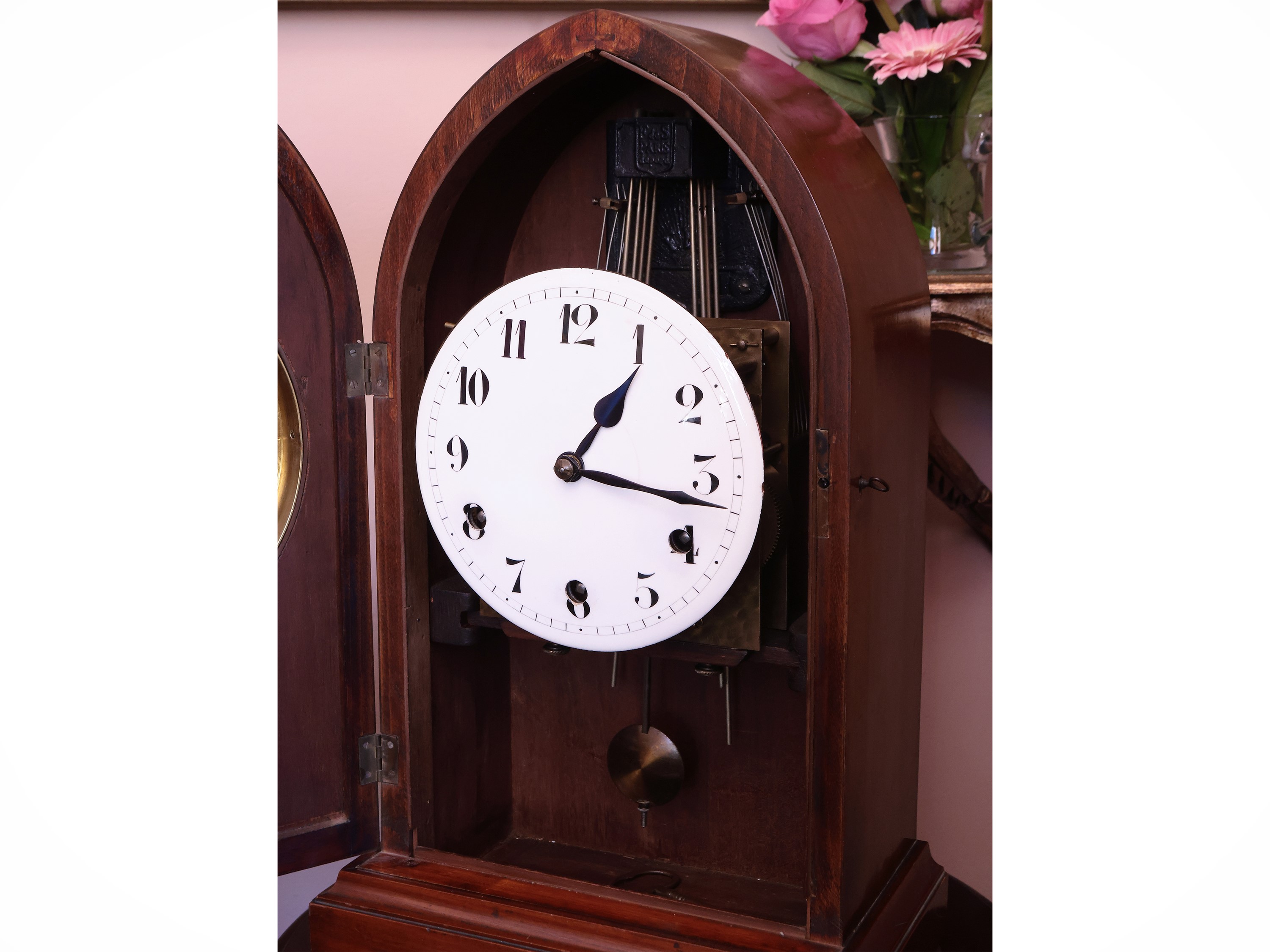 Grande Orologio da Tavolo in Noce, F De S Paris