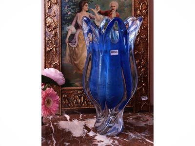 Vaso a Tulipano in Vetro Soffiato
