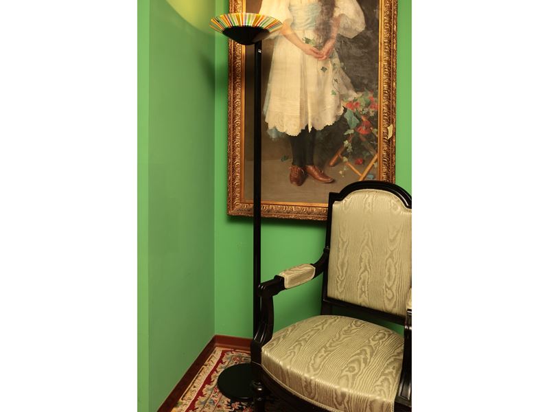 Piantana con dettagli in vetro di Murano, Mauro Marzollo per ITRE