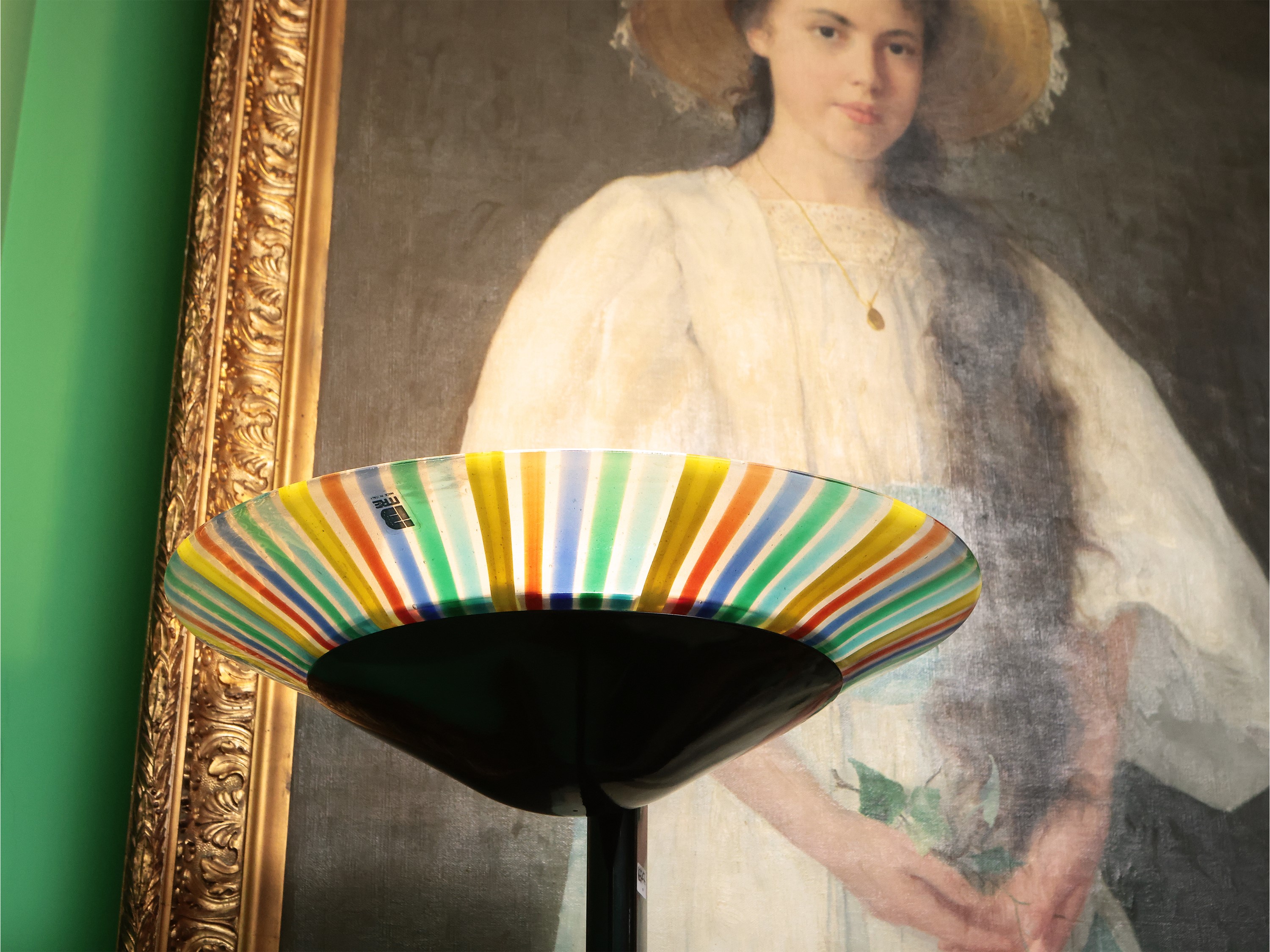 Piantana con dettagli in vetro di Murano, Mauro Marzollo per ITRE