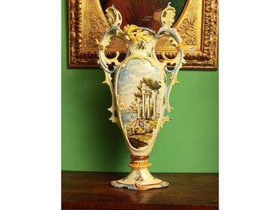 Vaso in ceramica policroma, XIX/XX secolo