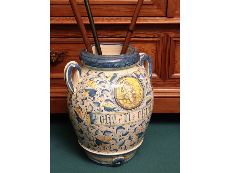 Orcetto decorativo in terracotta smaltata, h cm 50