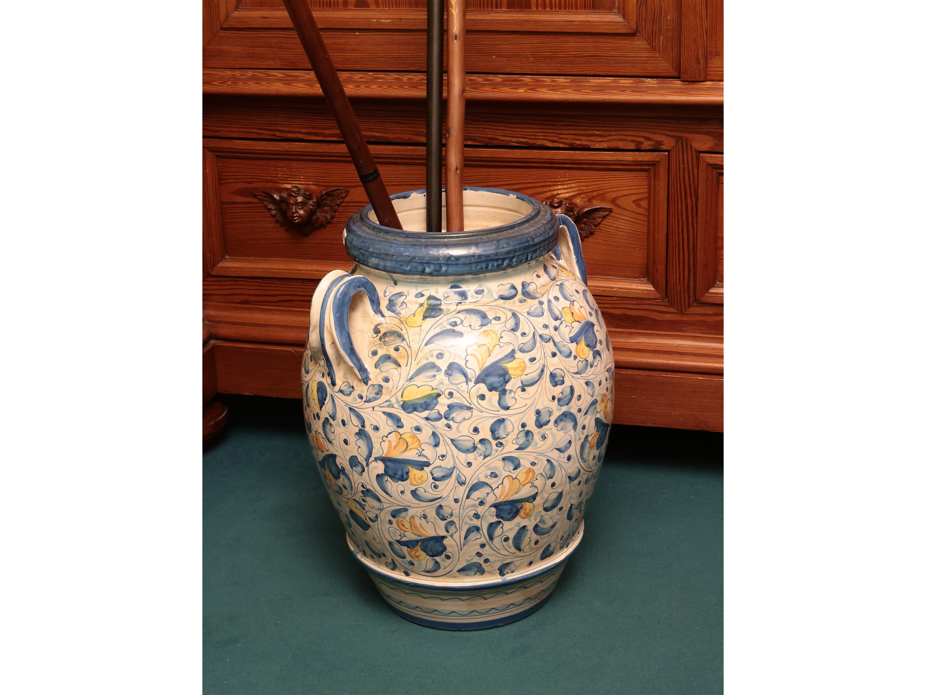 Orcetto decorativo in terracotta smaltata, h cm 50