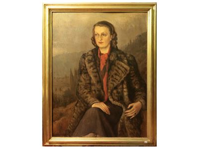 Ritratto di Giovane Donna Entro Paesaggio, Anni Trenta