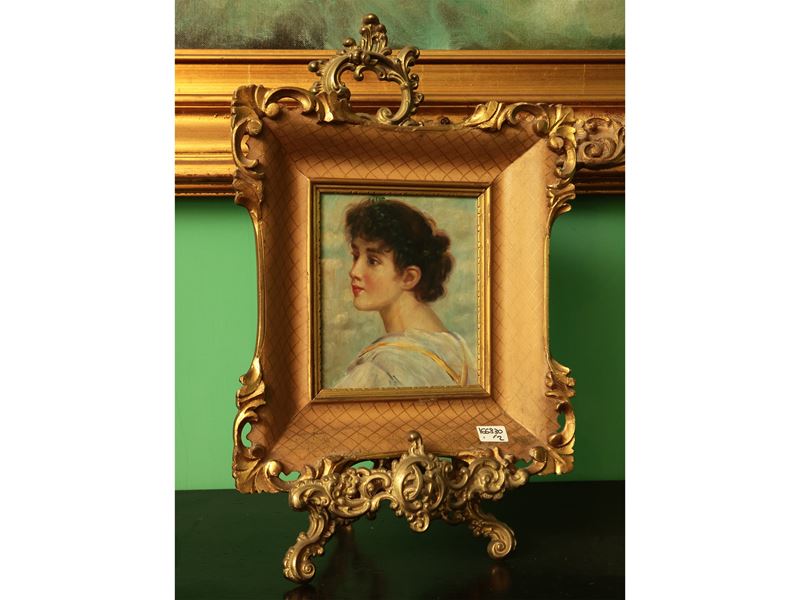 Autore non identificato, Ritratto femminile, olio su tavoletta
