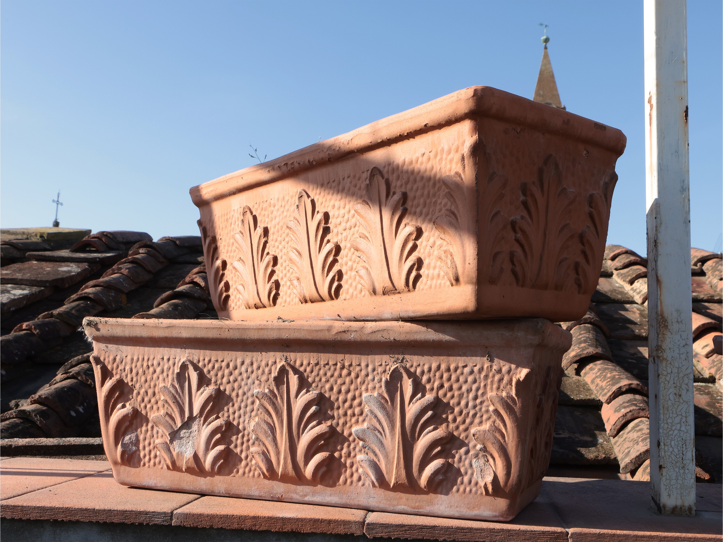 Assortimento di Vasi a Cassetta in Terracotta