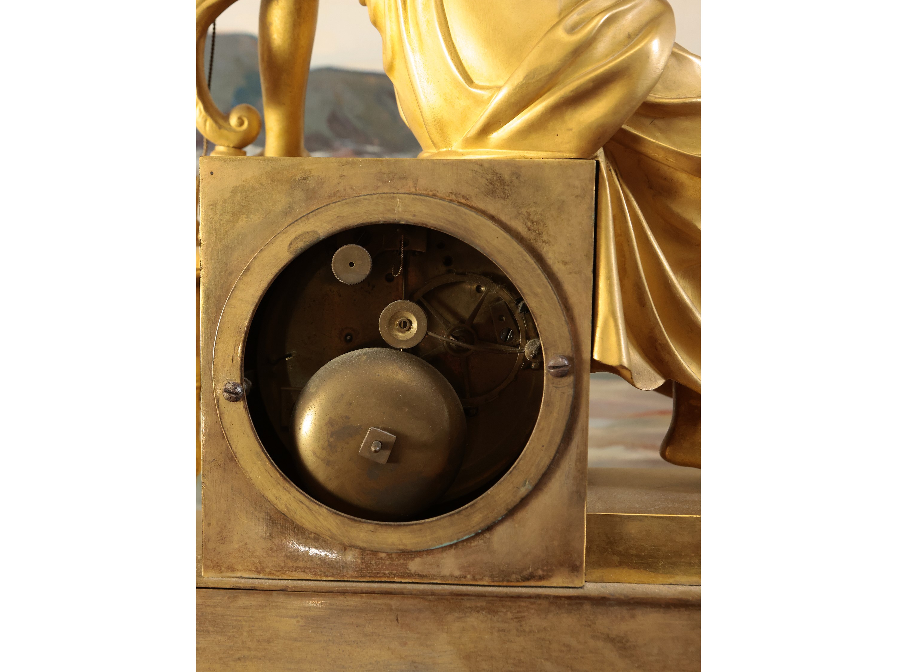 Orologio da tavolo, bronzo dorato, prima metà del XIX secolo