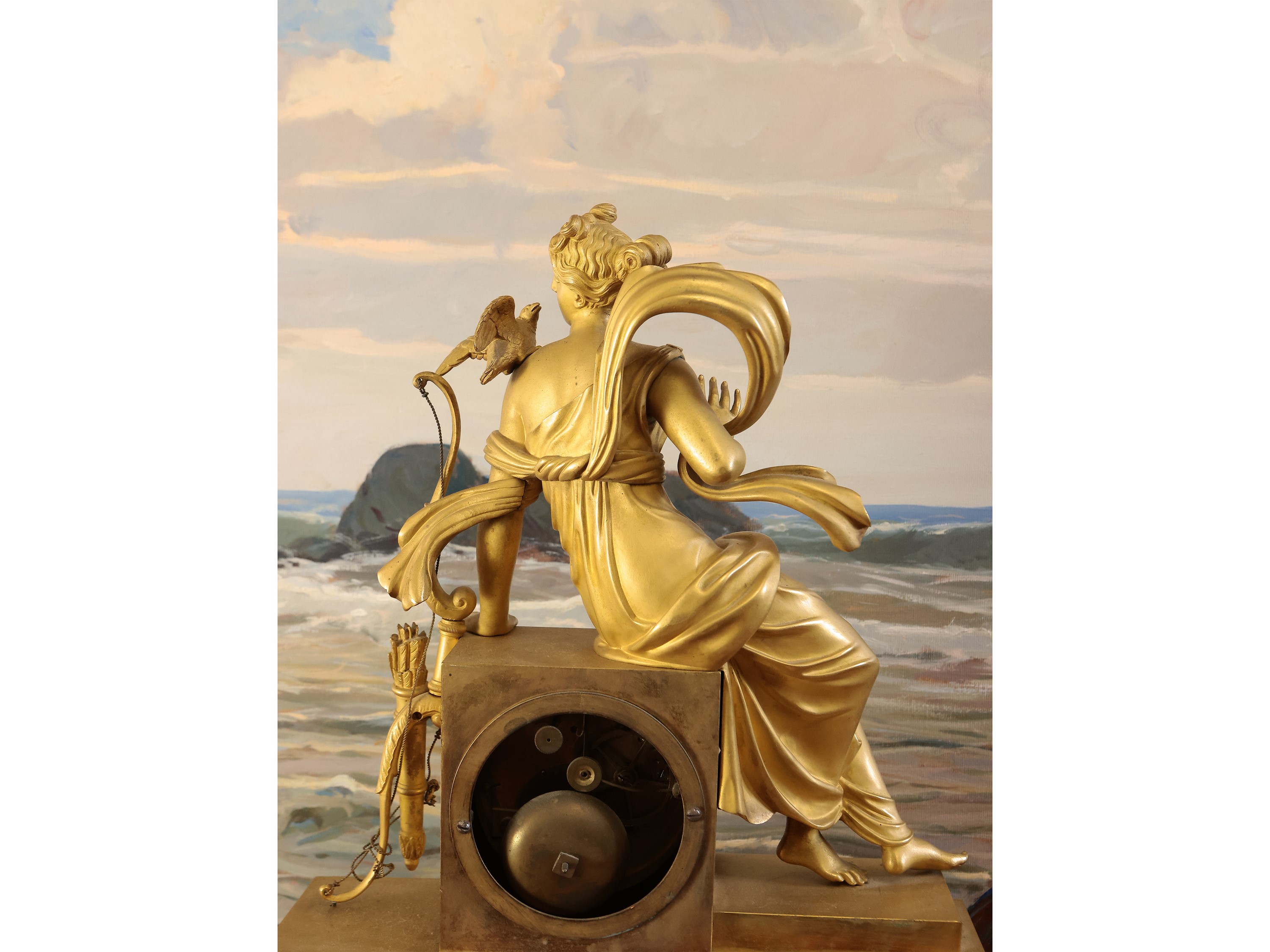 Orologio da tavolo, bronzo dorato, prima metà del XIX secolo