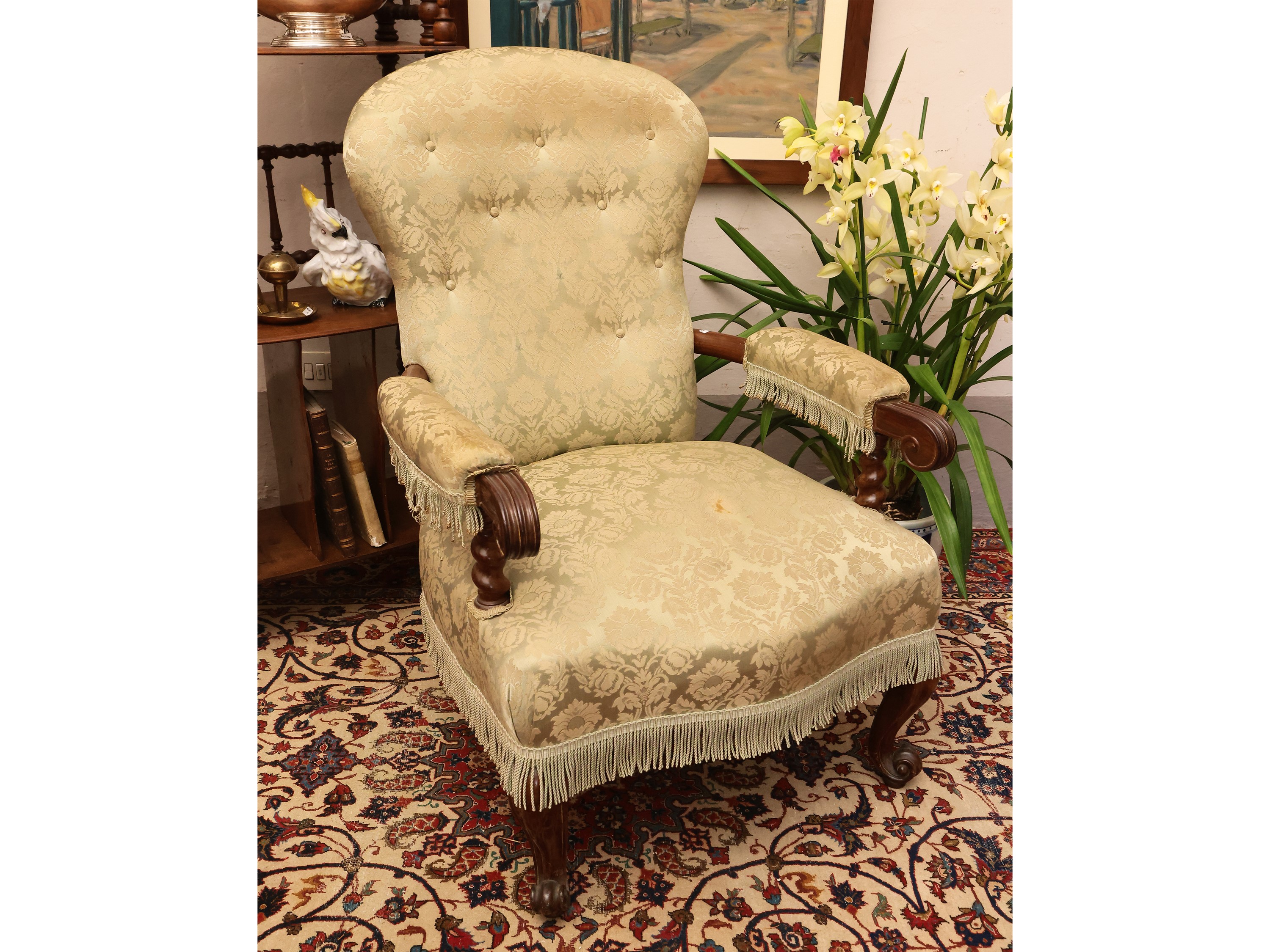 Coppia di poltrone in mogano