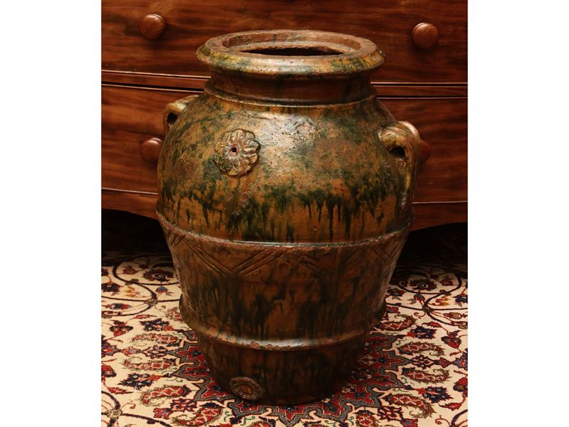 Orcetto in terracotta invetriata a colaggio, XIX secolo