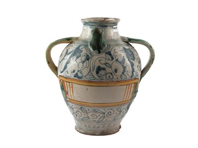 Vaso da farmacia in maiolica, Montelupo, fine del XVII secolo