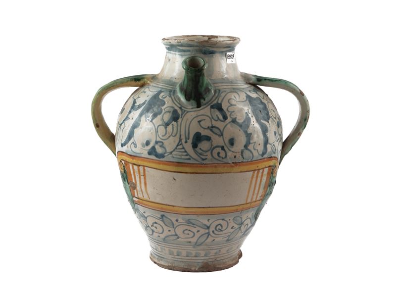 Vaso da farmacia in maiolica, Montelupo, fine del XVII secolo