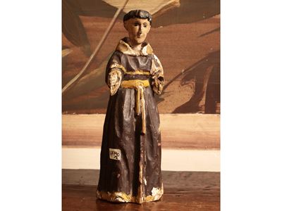 Scultura D'epoca in Legno Policromo