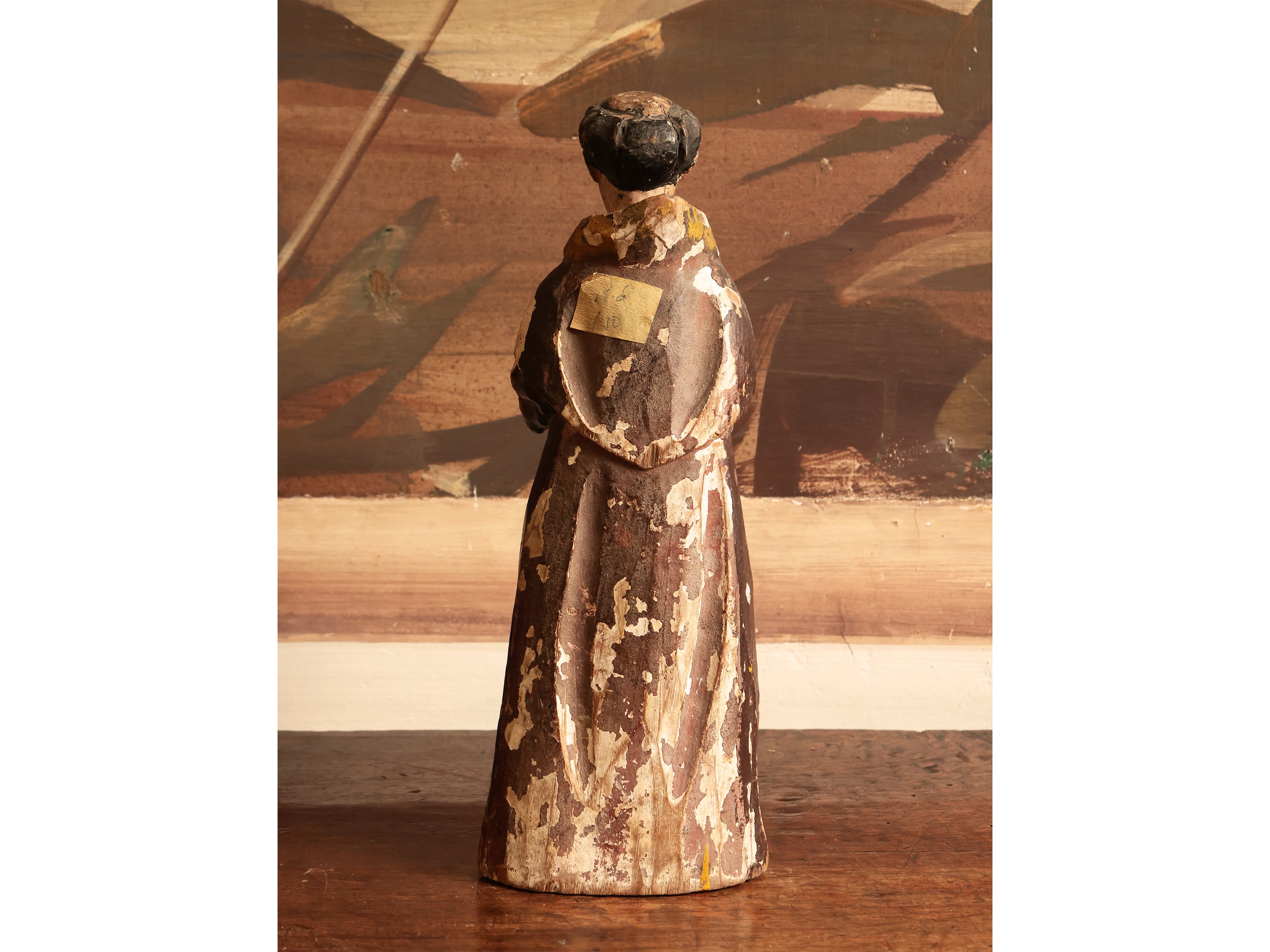 Scultura D'epoca in Legno Policromo