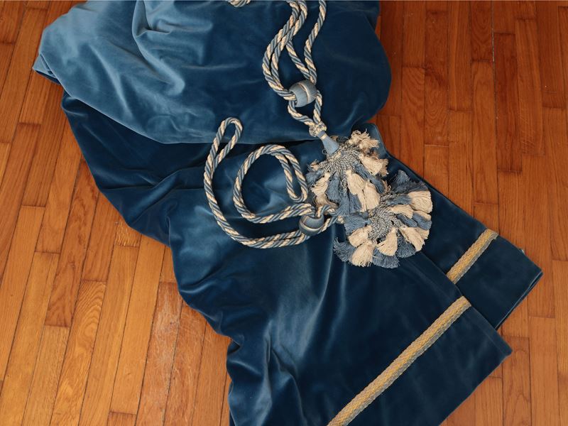 Tenda in Velluto Azzurro