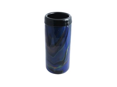 Missoni, Vaso cilindrico in vetro colorato marmorizzato, Murano, seconda metà del XX secolo