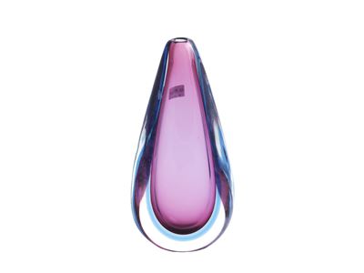 Flavio Poli, Vaso in vetro sommerso per Seguso Vetri d'Arte, h 25 cm, Murano, Anni Cinquanta