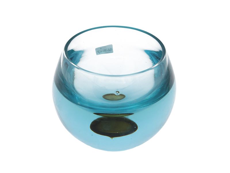 Vaso Cenedese in vetro color acquamare