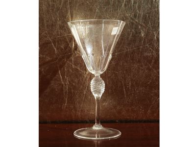 Calice ottagonale in cristallo trasparente 'Regina Margherita', Murano, Anni Quaranta
