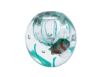 Vaso acquario in vetro pesante, Murano, seconda metà del XX secolo
