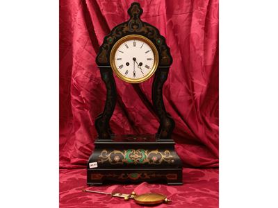 Grande Orologio da Tavolo in Legno Ebanizzato