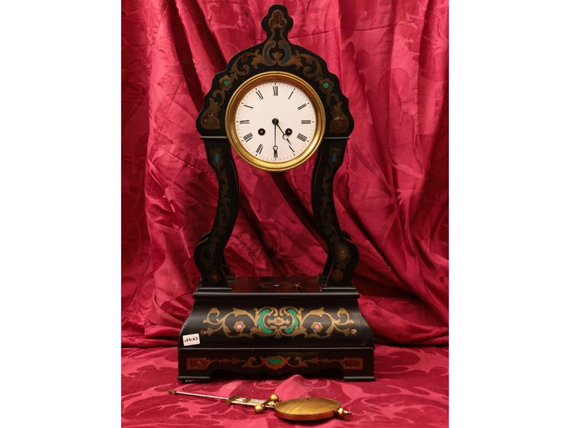 Grande Orologio da Tavolo in Legno Ebanizzato